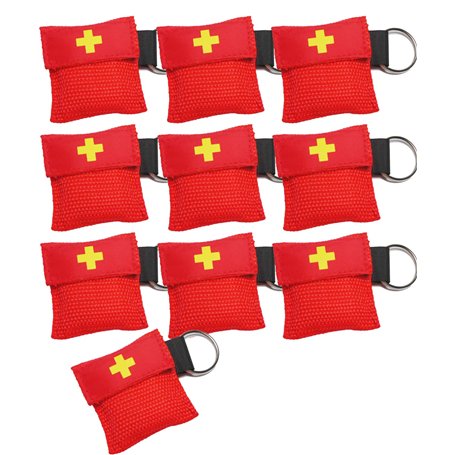 Worldconnection Lot de 10 masques de respiration Rouge CPR