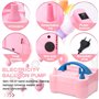 MOOING Pompe à Ballon Électrique, 600W Gonfleur Ballon Electrique avec Double Buse, Portable Pompe à Ballon Anniversaire pour Fê