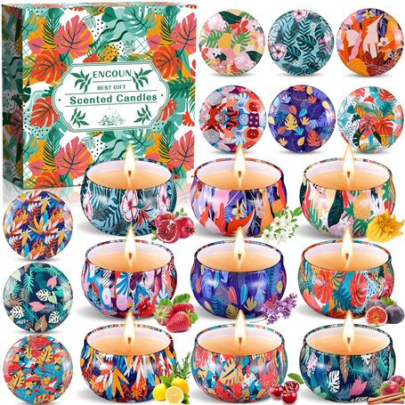 ENCOUN 9 Pièces Bougie Parfumée Ensemble Cadeau