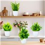Purpledi 6 Pièces Mini Plantes Artificielles Verdure Plastique Faux Plantes avec Pot, Fausse Plante Interieur, Plante Artificiel