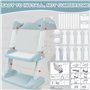 MUOIVG Réducteur Toilette Enfant avec Escalier, WC Enfant, Siège de Toilette avec PU Coussin Moelleux,Robuste, Pliable et Réglab