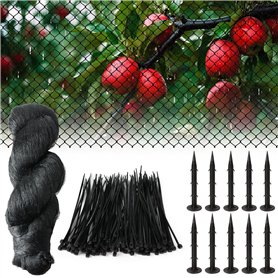 Filet de protection contre les oiseaux, les arbres fruitiers, 15 m x 15 m, trou de 2 x 2 cm, filet étroit pour clôture de poules Filet de protection contre les oiseaux