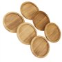 6pcs Succulentes Plateau en Bambou Plante Soucoupe Pot De Fleurs Set 3 Pouces