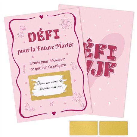 12 Cartes à Gratter pour EVJF Cartes de Défi avec Stickers pour Enterrement de Vie de Jeune Fille Accessoire Jeu Fête EVJF