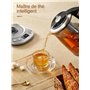 FOHERE Bouilloire électrique en Verre, Théière Electrique Température Réglable 2200w, Fonction de Maintien au Chaud 120 Mins, In