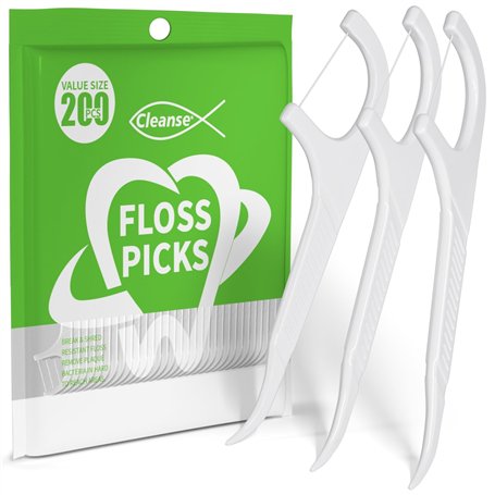 Fils Dentaire avec manche - 200 pièces de dental floss/cure dent en soie pour une hygiène bucco-dentaire optimale - Nettoyage ef