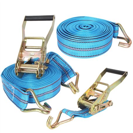 LOLYSIC Lot de 2 sangles d'arrimage à cliquet 13333 LBS 13333 LBS incassables avec cliquet 10 m