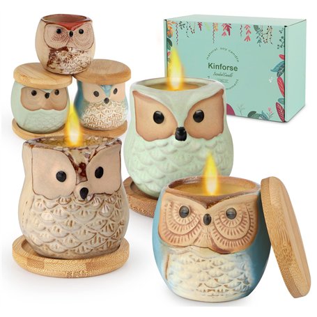 Kinforse Lot de 6 Bougies Citronnelle Parfumées - Ambiance Zen & Décoration Élégante | Pour Intérieur/Extérieur