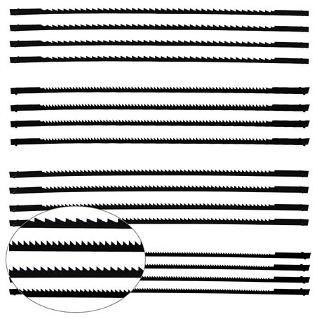 Ensemble de 16 Lames de Scie à Chantourner à 10/15/18/24 Dents 127 mm Lames de Scie à Chantourner pour Scier le Bois le Plastiqu