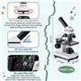 MAXLAPTER Microscope Professionnel pour l'École, Le Laboratoire et Les Étudiants - Pour Enfants et Adultes - Avec Lames et Adapt