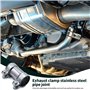 Raccord Echappement Ø 55 mm x 125 mm, Manchon Echappement Acier Inoxydable Réglable Double Collier de Serrage Universel d'Échapp