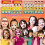 Lubibi Palette Maquillage Enfants, 21 Couleurs Kit Maquillage Enfant, Lavable Peinture Visage Enfant, Avec 3 Pinceaux, 28 Pochoi