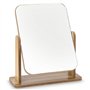 Miroir de Bureau en Bois Petit Miroir sur Pied 25 X 22CM Miroir de Table Rotatif à 360 Degrés Miroir a Poser Haut Miroir avec Su