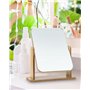 Miroir de Bureau en Bois Petit Miroir sur Pied 25 X 22CM Miroir de Table Rotatif à 360 Degrés Miroir a Poser Haut Miroir avec Su
