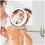 Miroir Grossissant Lumineux 1X/10X Mural Miroir Grossissant Lumineux Mural et 360°Pivotant 3 couleurs luminosité et température 