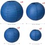 LIHAO Lanterne Papier Lampion Papier Boule pour Décoration Mariage Maison (6/8/10/12 inch Bleu)