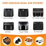 Votoko 17 Pcs Accessoires Air Fryer pour Ninja, 7,6-9,5L Dual Air Fryer Accessoires, Accessoire de Friteuse à Air avec Moule Sil