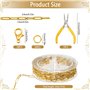 Chaîne de Trombone Doré pour le Bricolage 3.6m / 14 x 4mm Chaîne de Trombones avec Pincettes, Chaîne de Bijoux en Acier Inoxydab