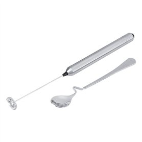 Mini-mousseur à lait électrique en acier inoxydable robuste - pour créer de la mousse dans le café cappuccino ou pour dissoudre