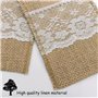 Leeyunbee Lot de 24 sacs à Couverts en Toile de Jute avec Dentelle, Porte-ustensiles en Toile de Jute en Dentelle, Vintage Decor