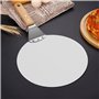 VEVOK CHEF Pelle Pizza, Palette à Pizza 25,5 x 25,5 cm Ronde Avec 22 cm Manche En Bois et Plateau Métallique en Acier Inoxydable