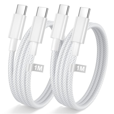 iPhone 15 16 Câble USB C vers USB C 1M/Lot de 2