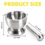 Bekith Mortier et Pilon en Acier Inoxydable brossé 18/8 Broyeur à épices Broyeur à pilules Molcajete Bol à Herbes