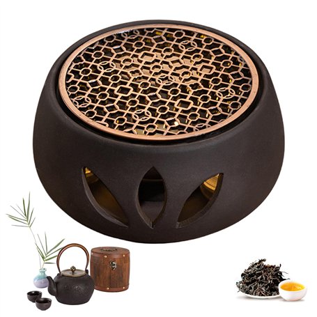 Sporgo Réchaud pour théière en céramique : chauffe-thé avec bougeoir