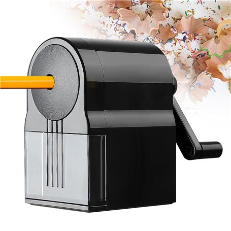 SPORWAY Taille-Crayon Manuel à Manivelle Avec Récipient - 5 Positions Réglables - Pour Bureau