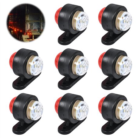 WIYETY Feux de gabarit LED 12/24 V : 8 mini feux de position latéraux étanches pour remorque