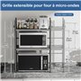 Glovios Support pour Micro Onde et Four Extensible Etagere Micro-Ondes 3 Niveaux, Support en Métal Four à Micro-étagère pour Mic