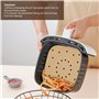 100 Feuilles Papier pour Friteuse à Air, Perforé Papier à Vapeur sulfurisé Carré de cuisson, Parchemin résistant à la chaleur, A