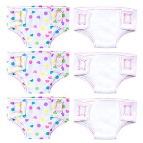 ZWOOS Couches pour Poupées bébé, Accessoires pour Poupées 30-40cm, Lot de 6 ZWOOS Couches pour Poupées bébé