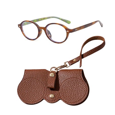 1 Lunettes À Monture Ovale Et 1 Sac À Lunettes