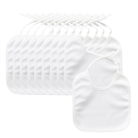 MEMOFYND Lot de 10 Bavoirs Blancs pour Enfants (18 x 18 cm)