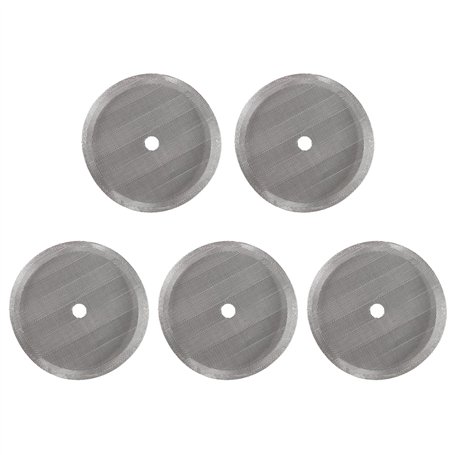 Lot de 5 filtres de rechange pour cafetière à piston - Filtre à café en acier inoxydable - Réutilisables pour cafetière à piston
