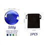 MAXQUU Lot de 100 galets en verre de 500 g de 12 à 17 mm avec 1 sac en velours - Perles plates en cristal pour ornements de meub