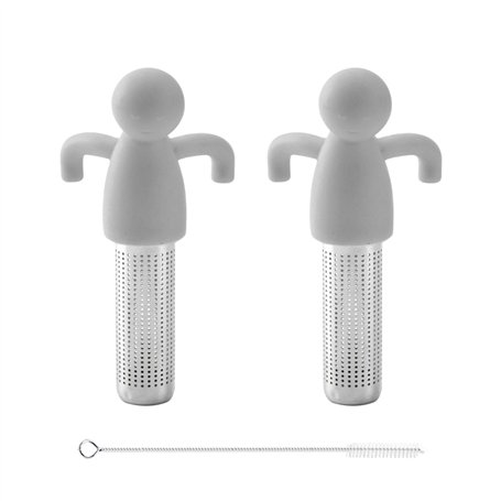 Lot de 2 passoires à thé en acier inoxydable gris