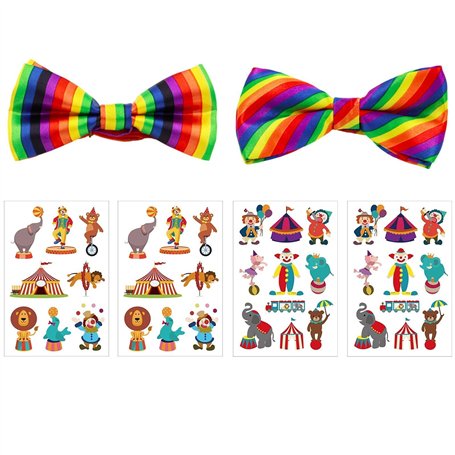 RELKLYU 2 Arcs De Clown Et 4 Autocollants De Tatouage Clown