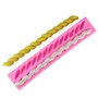OFKPO Lot de 2 Coque en Silicone Fondant Twist Corde Moules, Fritter-Shaped, Twist Corde, Pâte à Sucre Ustensiles de Cuisine Déc