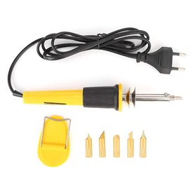 Kit de Pyrogravure 7 Pièces 40W - Stylo À Brûler et Fer À Souder pour Cuir et Bois - Outil Électrique Artisanal avec Poêle