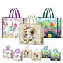 NymphFable 6 Pièces Sac Courses Reutilisable Fleur Papillon Cabas de Courses Lavables Pliable Sac Cabas Eco Grand