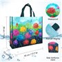 NymphFable 6 Pièces Sac Courses Reutilisable Fleur Papillon Cabas de Courses Lavables Pliable Sac Cabas Eco Grand