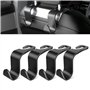 SUTOUG Lot de 4 crochets pour dossier de siège de voiture - Accessoires de voiture pour intérieur - En plastique noir - Convient
