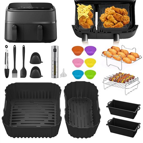 24 Pièces Accessoires Airfryer pour Philips Airfryer Dual Basket 3000 Series NA350 Airfryer