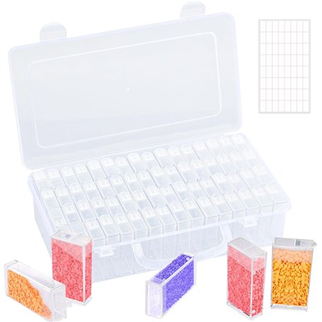 64 Grilles Diamond Painting Accessoires Boite de Rangement