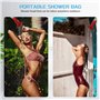 Flearitzo Sac de Douche Solaire 20L pour Camping - Douche Portable Chauffante avec Tuyau Amovible et Pommeau Idéal pour Douche C