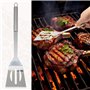 Set Barbecue Professionnel en Acier Inoxydable 5 pièces - Accessoires Barbecue Ustensiles Barbecue Cadeau pour Homme 37x12x7 cm