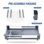 Kingrack Égouttoir à Vaisselle Extensible, Aluminium Égouttoirs, Egouttoir Vaisselle, égouttoir à Vaisselle réglable avec Bec de