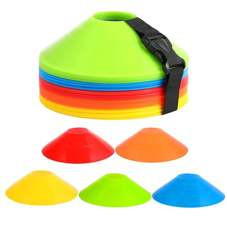 Set de 50 Plot Sport-5 Couleurs-Idéal pour Cone de signalisation-Parfait pour l'entraînement au Football